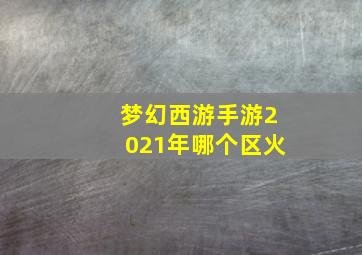 梦幻西游手游2021年哪个区火