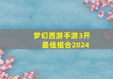 梦幻西游手游3开最佳组合2024