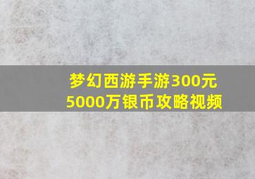 梦幻西游手游300元5000万银币攻略视频