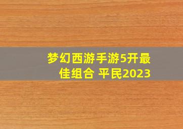 梦幻西游手游5开最佳组合 平民2023