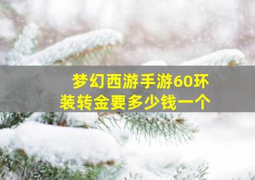 梦幻西游手游60环装转金要多少钱一个