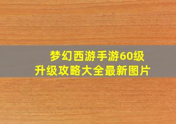 梦幻西游手游60级升级攻略大全最新图片