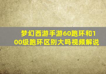 梦幻西游手游60跑环和100级跑环区别大吗视频解说