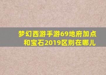 梦幻西游手游69地府加点和宝石2019区别在哪儿