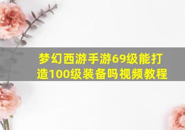 梦幻西游手游69级能打造100级装备吗视频教程