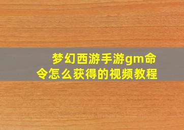 梦幻西游手游gm命令怎么获得的视频教程