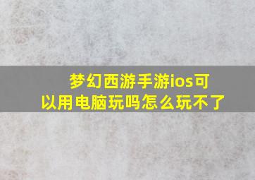 梦幻西游手游ios可以用电脑玩吗怎么玩不了