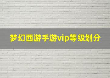 梦幻西游手游vip等级划分