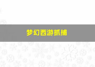 梦幻西游抓捕