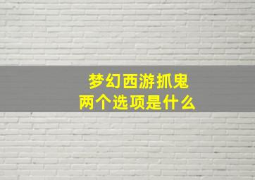 梦幻西游抓鬼两个选项是什么