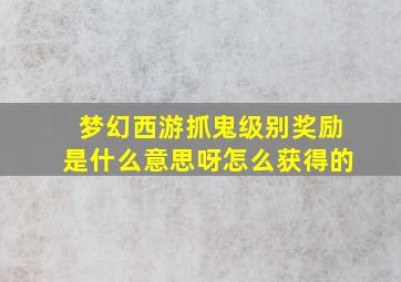 梦幻西游抓鬼级别奖励是什么意思呀怎么获得的