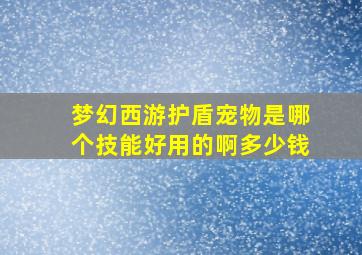 梦幻西游护盾宠物是哪个技能好用的啊多少钱