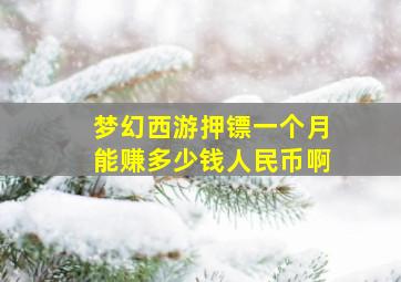 梦幻西游押镖一个月能赚多少钱人民币啊