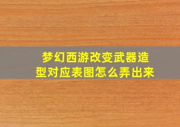 梦幻西游改变武器造型对应表图怎么弄出来