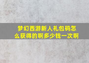 梦幻西游新人礼包码怎么获得的啊多少钱一次啊