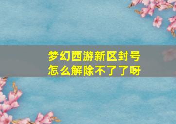 梦幻西游新区封号怎么解除不了了呀