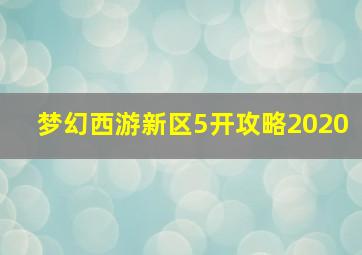 梦幻西游新区5开攻略2020