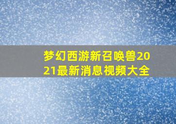 梦幻西游新召唤兽2021最新消息视频大全