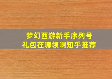 梦幻西游新手序列号礼包在哪领啊知乎推荐