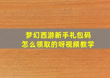 梦幻西游新手礼包码怎么领取的呀视频教学