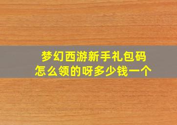 梦幻西游新手礼包码怎么领的呀多少钱一个