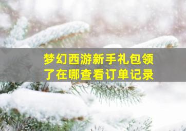 梦幻西游新手礼包领了在哪查看订单记录