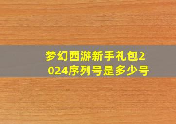 梦幻西游新手礼包2024序列号是多少号