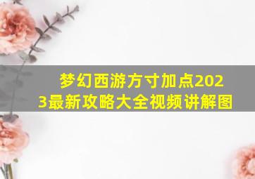 梦幻西游方寸加点2023最新攻略大全视频讲解图