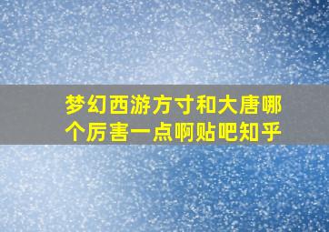 梦幻西游方寸和大唐哪个厉害一点啊贴吧知乎