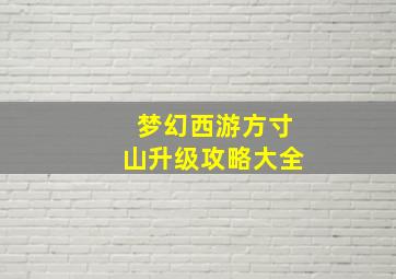 梦幻西游方寸山升级攻略大全