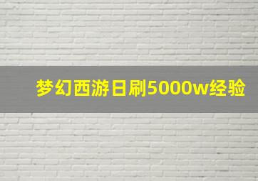 梦幻西游日刷5000w经验