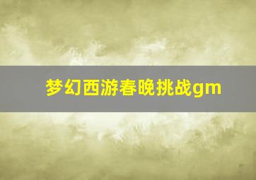 梦幻西游春晚挑战gm