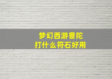 梦幻西游普陀打什么符石好用