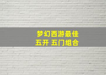 梦幻西游最佳五开 五门组合