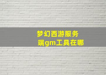 梦幻西游服务端gm工具在哪