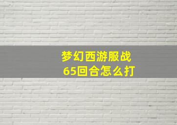 梦幻西游服战65回合怎么打