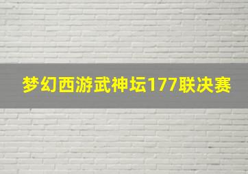 梦幻西游武神坛177联决赛