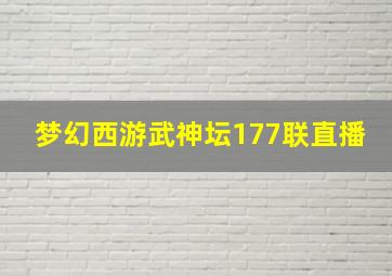 梦幻西游武神坛177联直播