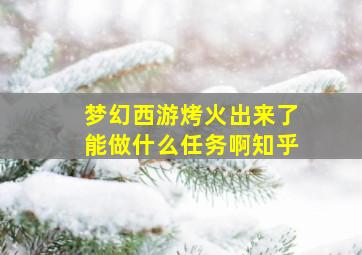 梦幻西游烤火出来了能做什么任务啊知乎