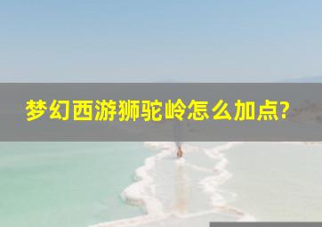 梦幻西游狮驼岭怎么加点?