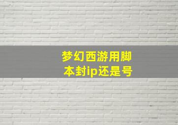 梦幻西游用脚本封ip还是号