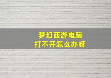 梦幻西游电脑打不开怎么办呀