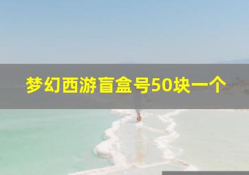 梦幻西游盲盒号50块一个