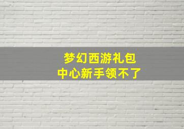 梦幻西游礼包中心新手领不了