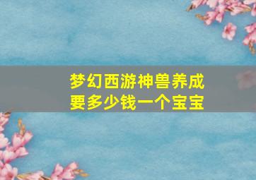 梦幻西游神兽养成要多少钱一个宝宝