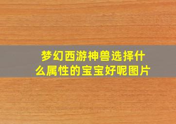 梦幻西游神兽选择什么属性的宝宝好呢图片