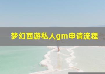 梦幻西游私人gm申请流程