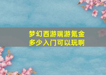 梦幻西游端游氪金多少入门可以玩啊