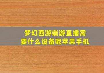 梦幻西游端游直播需要什么设备呢苹果手机