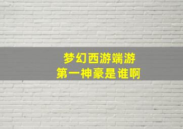 梦幻西游端游第一神豪是谁啊